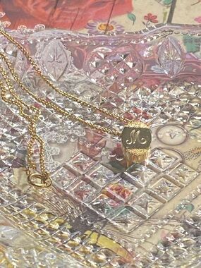 Dainty Gold Oval Letter M Charm Necklace Minimalist Heirloom Oval Medallion MCM